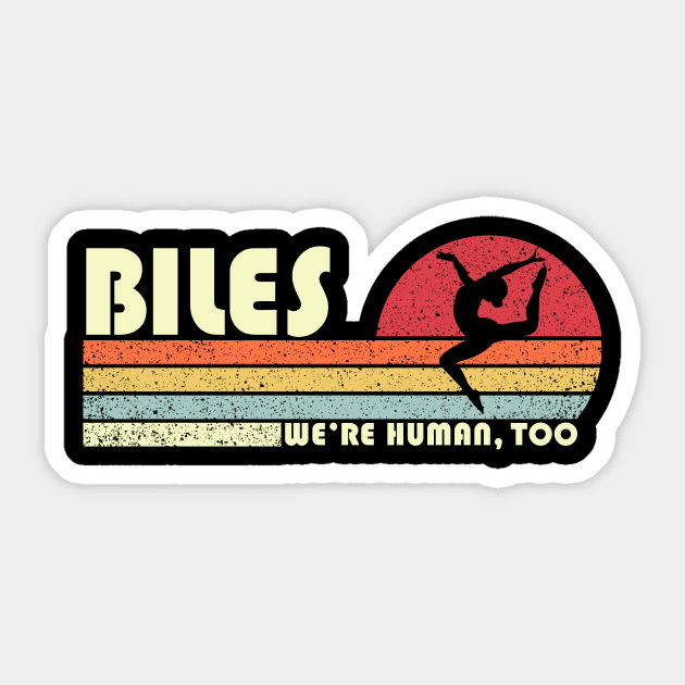 Vintage Simone Gymnastics Athlete We're Human Too Sticker by boxersettle